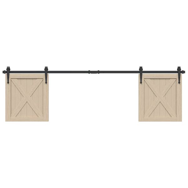 vidaXL Kit p/ porta de arm&aacute;rio deslizante 183 cm a&ccedil;o carbono