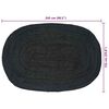 vidaXL Tapetes de &aacute;rea Oval Preto 152 x 245 cm Juta