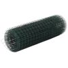 vidaXL Cerca arame galinheiro 10x0,5 m a&ccedil;o c/ revestimento PVC verde