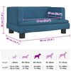 vidaXL Cama para cães 60x40x30 cm veludo azul