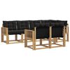 vidaXL Conjunto de Sof&aacute;s para Exterior 7 pcs Branco e Preto