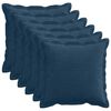 vidaXL Capa almofada 6 unid. HOUTEN Azul Marinho 40 x 40 cm cord&atilde;o