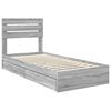 vidaXL Cama com Armazenamento com cabeceira Cinza Sonoma 90 x 200 cm