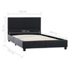 vidaXL Estrutura de cama 100x200 cm couro artificial preto