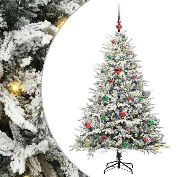 vidaXL &Aacute;rvore de Natal Artificial Pr&eacute;-iluminada com Conjunto de Bolas
