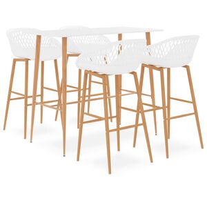 vidaXL 5 pcs conjunto de bar branco