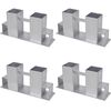 vidaXL Auxiliares de empilhamento de lenha 4 pcs a&ccedil;o prateado