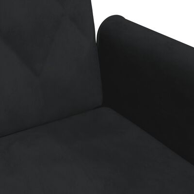 vidaXL Sofá-cama 2 lugares c/ almofadas e apoio de pés veludo preto