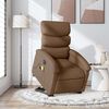 vidaXL Poltrona el&eacute;trica elevat&oacute;ria massagens tecido castanho