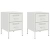 vidaXL Mesas de cabeceira 2 pcs 36x39x50,5 cm aço branco