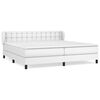 vidaXL Cama com molas/colch&atilde;o 200x200 cm couro artificial branco