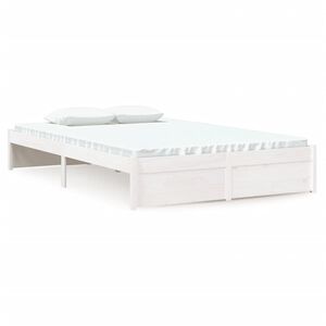 vidaXL Estrutura de cama 120x200 cm madeira maci&ccedil;a branco