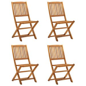 vidaXL Cadeiras de jardim dobr&aacute;veis 4 pcs madeira ac&aacute;cia maci&ccedil;a
