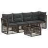 vidaXL Conjunto de Sof&aacute; de Jardim 5 unid. Cinzento vime PE