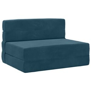 vidaXL Sof&aacute; Cama Dobr&aacute;vel Azul 70 x 72 x 60 cm Tecido