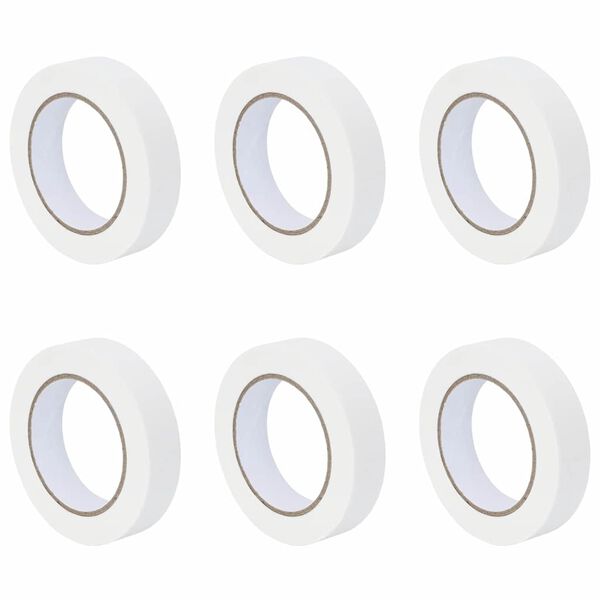 vidaXL Fitas de M&aacute;scara para Pintores 6 pcs Branco 25mm x 50m Papel