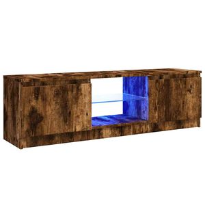 vidaXL M&oacute;vel de TV com luzes LED 120x30x36 cm carvalho fumado