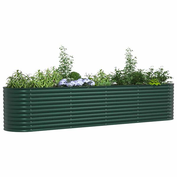 vidaXL Canteiro de jardim elevado Verde 400 x 80 x 81 cm A&ccedil;o