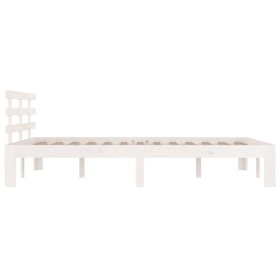 vidaXL Estrutura de cama 140x200 cm madeira maciça branco