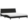 vidaXL Cama com colch&atilde;o Hanko 180x200 cm tecido preto