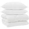 vidaXL Edredom de Inverno com travesseiro 3 unid. Branco Microfibra