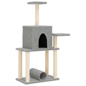 vidaXL &Aacute;rvore p/ gatos c/ postes arranhadores sisal 122 cm cinza-claro