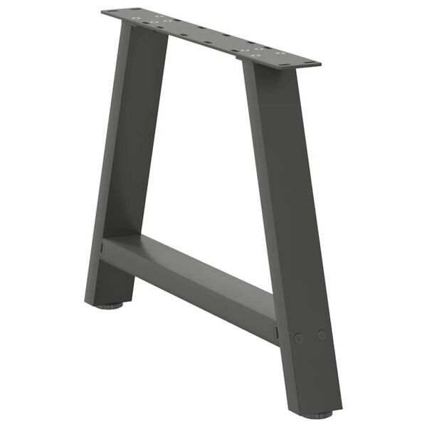 vidaXL P&eacute;s para mesa de centro em formato A, 2 pe&ccedil;as, antracite, 70x (42-43) cm, a&ccedil;o