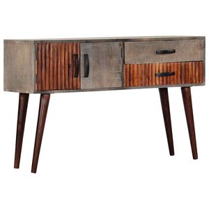 vidaXL Mesa consola 120x35x75 cm mangueira &aacute;spera maci&ccedil;a cinzento