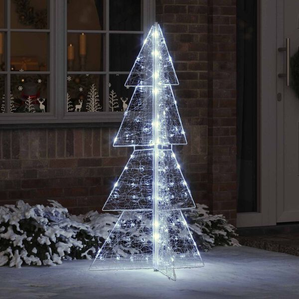 vidaXL &Aacute;rvore de Natal com 160 LEDs Branco Frio 150 cm Acr&iacute;lo