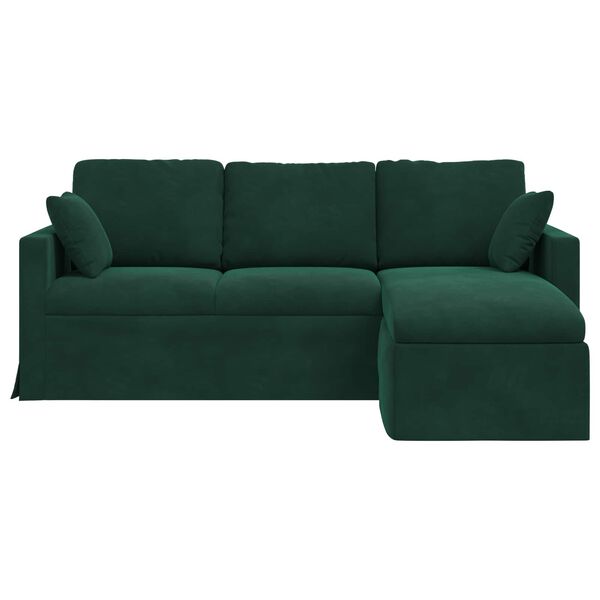 vidaXL Sof&aacute; Verde Escuro 198 x 134 x 80 cm Veludo