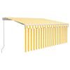 vidaXL Toldo retr&aacute;til manual com estore 3x2,5 m amarelo e branco