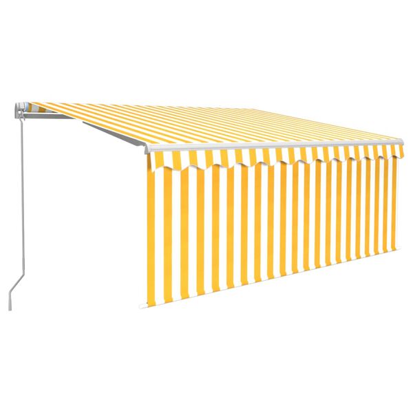 vidaXL Toldo retr&aacute;til manual com estore 3x2,5 m amarelo e branco