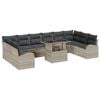 vidaXL Conjunto de Sof&aacute; de Jardim 11 unid. Cinzento-claro
