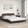 vidaXL Estrutura de cama Dover 160x200cm couro artificial castanho
