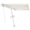 vidaXL Toldo autom&aacute;tico com LED e sensor de vento 350x250 cm cor creme