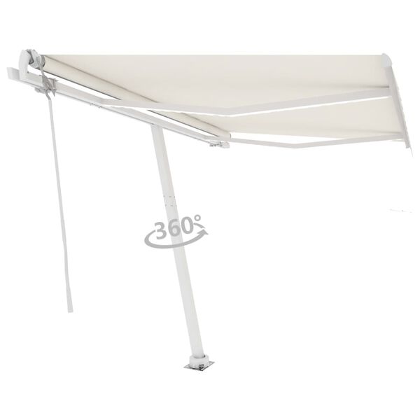 vidaXL Toldo autom&aacute;tico com LED e sensor de vento 350x250 cm cor creme