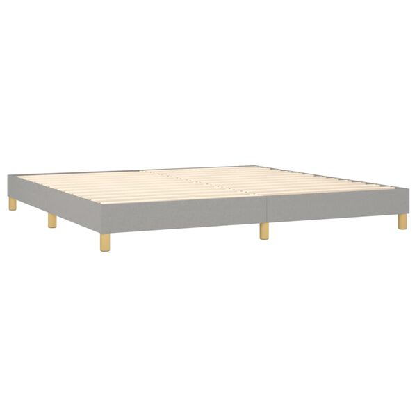 vidaXL Cama com molas/colch&atilde;o 200x200 cm tecido cinza-claro