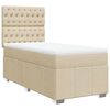 vidaXL Cama com molas/colch&atilde;o 90x190 cm tecido cor creme