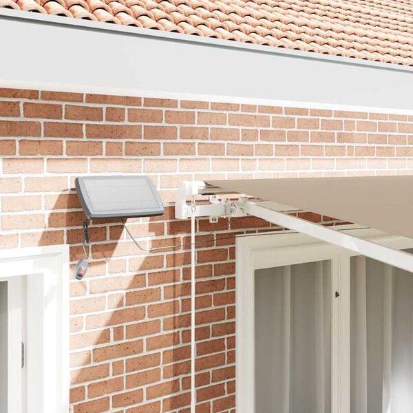 vidaXL Toldo Retr&aacute;til Manual Bege 350 x 250 cm Tecido e A&ccedil;o