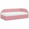 vidaXL Estrutura de Cama de Canto com Colch&atilde;o Manual 2 pcs Rosa Veludo