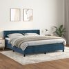 vidaXL Cama com molas/colch&atilde;o 180x200 cm veludo azul-escuro