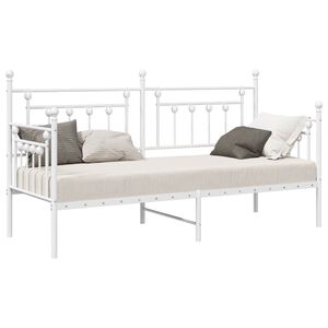 vidaXL Estrutura de cama de dia Branco 75 x 190 cm A&ccedil;o