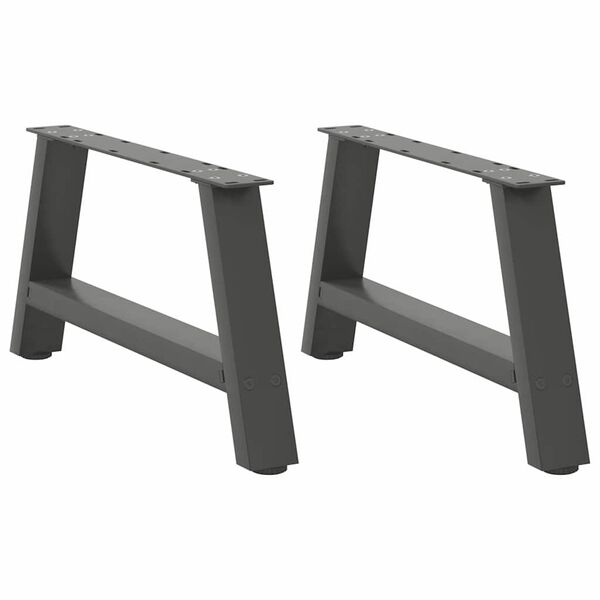 vidaXL P&eacute;s para mesa de centro em formato A, 2 pe&ccedil;as, antracite, 60x(30-31) cm, a&ccedil;o