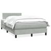vidaXL Cama boxspring c/ colch&atilde;o 120x220 cm veludo cinzento-claro