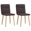 vidaXL Cadeiras de jantar 2 pcs tecido castanho-escuro