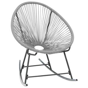vidaXL Cadeira de baloi&ccedil;o lua de jardim vime PE cinzento
