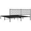 vidaXL Estrutura de cama em metal com cabeceira 180x200 cm preto