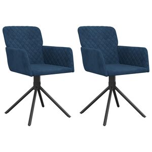 vidaXL Cadeiras de jantar girat&oacute;rias 2 pcs veludo azul