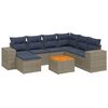 vidaXL Conjunto de sof&aacute; de jardim com 8 pe&ccedil;as e almofadas em rattan sint&eacute;tico cinza