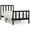 vidaXL Estrutura cama pequena solteiro 75x190 cm madeira maci&ccedil;a preto